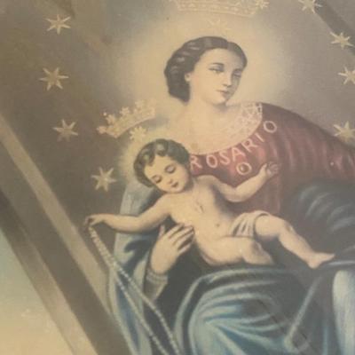 Framed Ave Maria, Glass Dome Cover