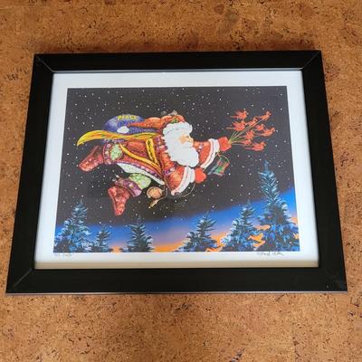 Daryl Slaton "NC Santa" Pencil Signed Framed Print (BD-EL)