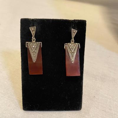 Silver Earrings & Rose Adorned Necklaces (K-SS)