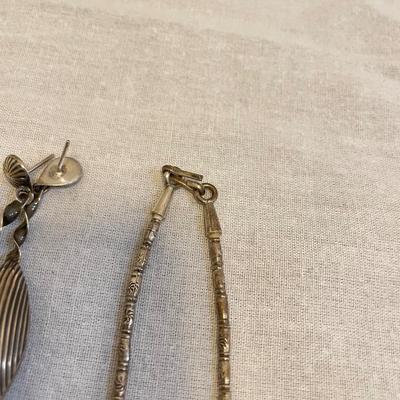 Silver Earrings & Rose Adorned Necklaces (K-SS)