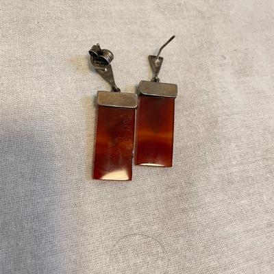 Silver Earrings & Rose Adorned Necklaces (K-SS)