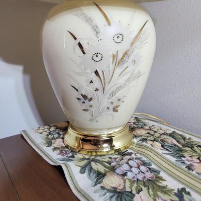 Mid century 3 way lamp with inlays