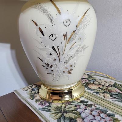Mid century 3 way lamp with inlays