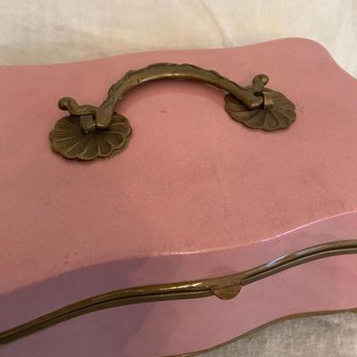Pink glazed case with handle