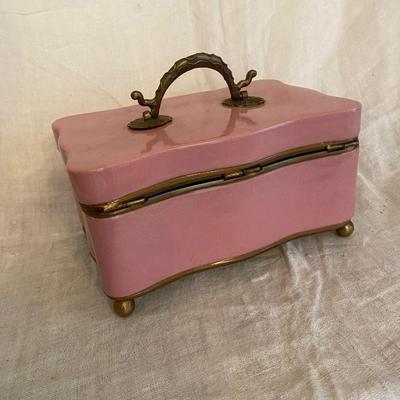 Pink glazed case with handle