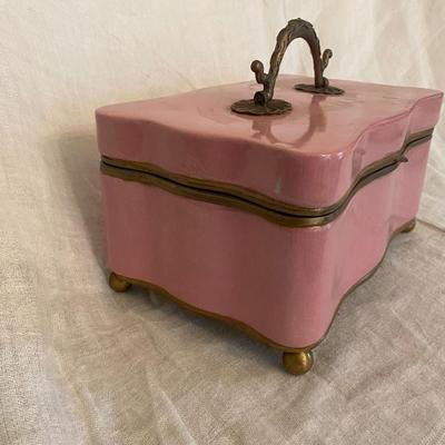 Pink glazed case with handle
