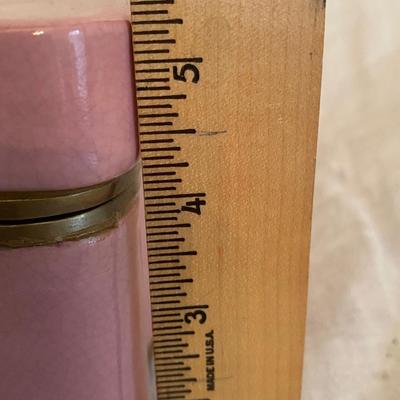 Pink glazed case with handle