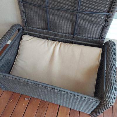 Artificial Rattan Wicker Storage Bench (D-BBL)