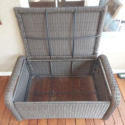 Artificial Rattan Wicker Storage Bench (D-BBL)