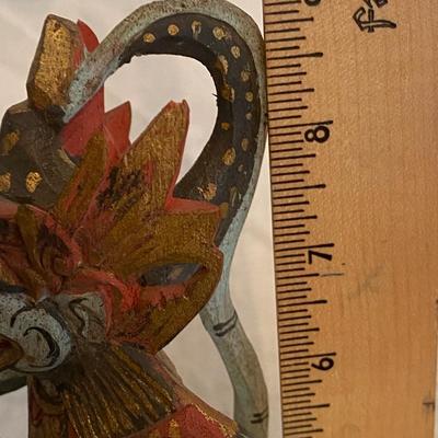 Vintage Carved Balinese Polychrome Wood