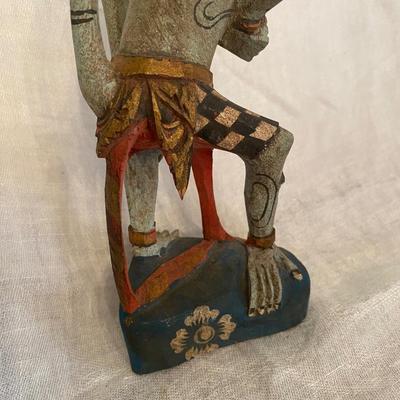 Vintage Carved Balinese Polychrome Wood