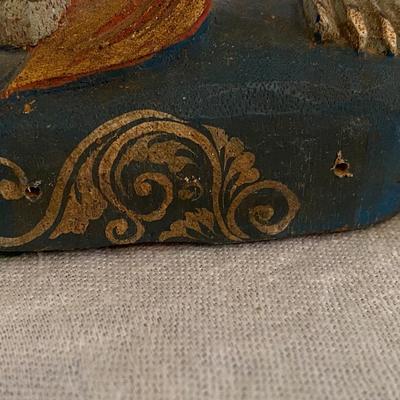 Vintage Carved Balinese Polychrome Wood