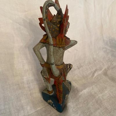 Vintage Carved Balinese Polychrome Wood