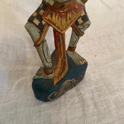 Vintage Carved Balinese Polychrome Wood