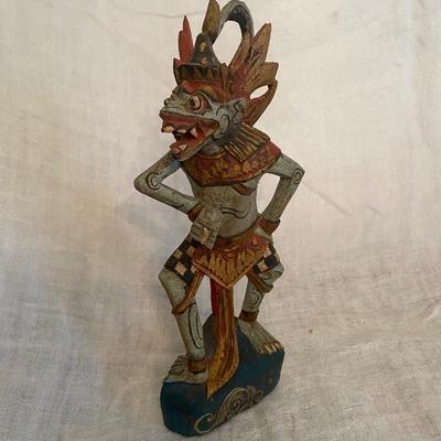 Vintage Carved Balinese Polychrome Wood
