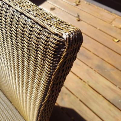 Two Lloyd Flanders Faux Rattan Wicker Loungers (D-BBL)