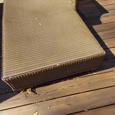 Two Lloyd Flanders Faux Rattan Wicker Loungers (D-BBL)