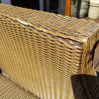 Two Lloyd Flanders Faux Rattan Wicker Loungers (D-BBL)