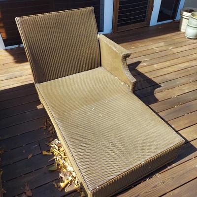 Two Lloyd Flanders Faux Rattan Wicker Loungers (D-BBL)