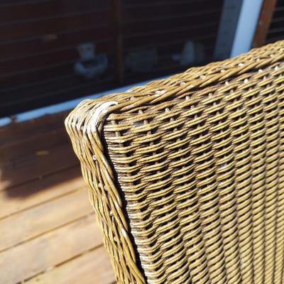 Two Lloyd Flanders Faux Rattan Wicker Loungers (D-BBL)