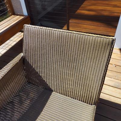 Two Lloyd Flanders Faux Rattan Wicker Loungers (D-BBL)