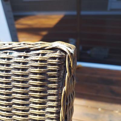 Two Lloyd Flanders Faux Rattan Wicker Loungers (D-BBL)