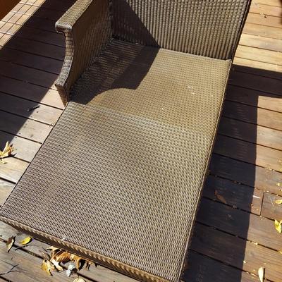 Two Lloyd Flanders Faux Rattan Wicker Loungers (D-BBL)