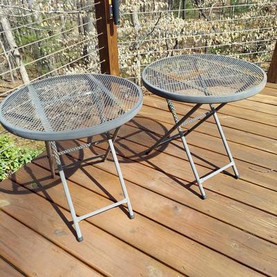 Two Metal Outdoor Side Tables (D-BBL)
