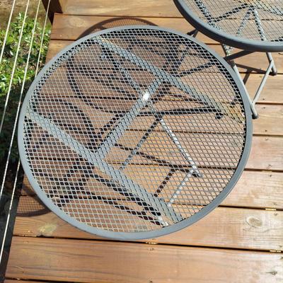 Two Metal Outdoor Side Tables (D-BBL)