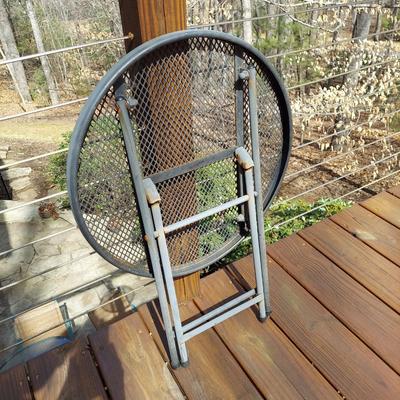 Two Metal Outdoor Side Tables (D-BBL)