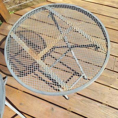 Two Metal Outdoor Side Tables (D-BBL)
