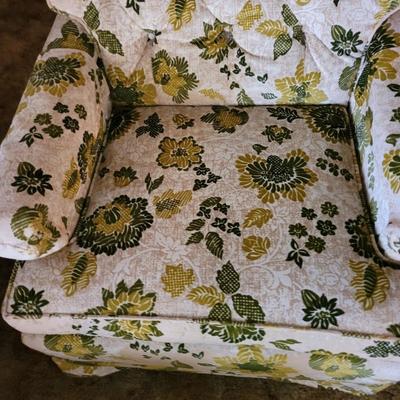 Crushed velvet mid 80s rocking and swivel chair