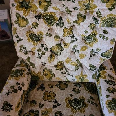 Crushed velvet mid 80s rocking and swivel chair
