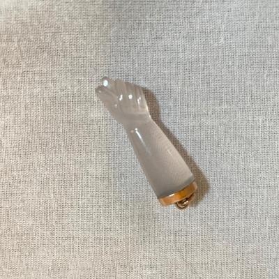 Mano Figa Pendant, Jade Heart and 14K Chain (K-SS)