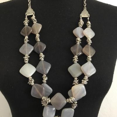 Beautiful Orca Agate layered statement necklace