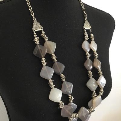 Beautiful Orca Agate layered statement necklace