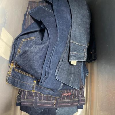 Tote Multiple pairs of ladies jeans and Jean vests