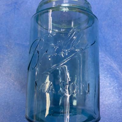 2 Blue Ball Mason Jars Vintage