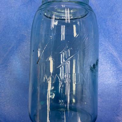 2 Blue Ball Mason Jars Vintage