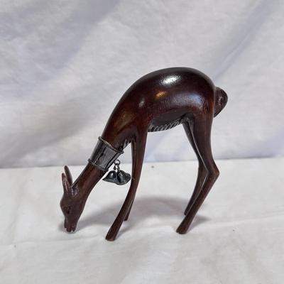 Peruvian Wooden Deer Figurine and Marble Llama (DR-DZ)