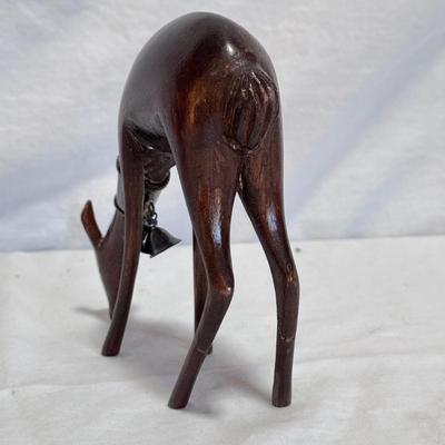 Peruvian Wooden Deer Figurine and Marble Llama (DR-DZ)