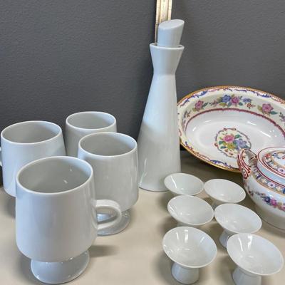 Japan sale set with footed mugs and China