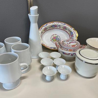 Japan sale set with footed mugs and China