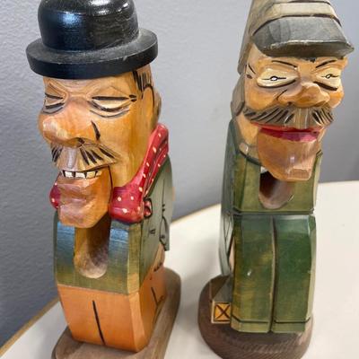 3 Wood carved nut crackers