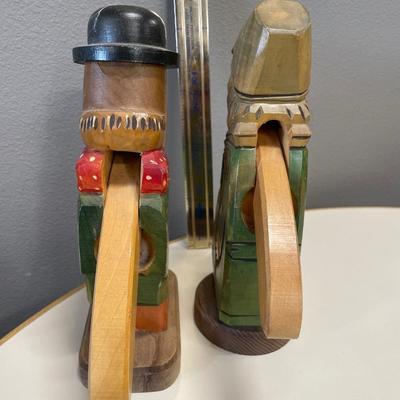 3 Wood carved nut crackers