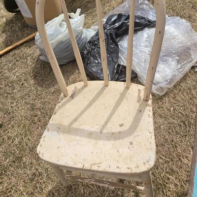 2 vintage items Radio garden cart and 1930s chair