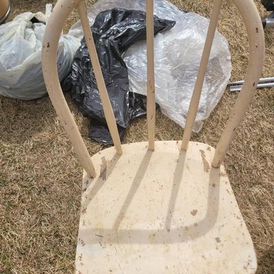 2 vintage items Radio garden cart and 1930s chair
