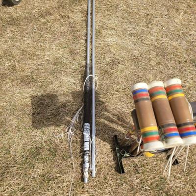 Croquet set and badminton net