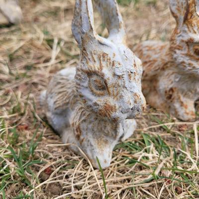 Small metal rabbits