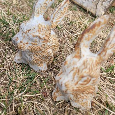 Small metal rabbits